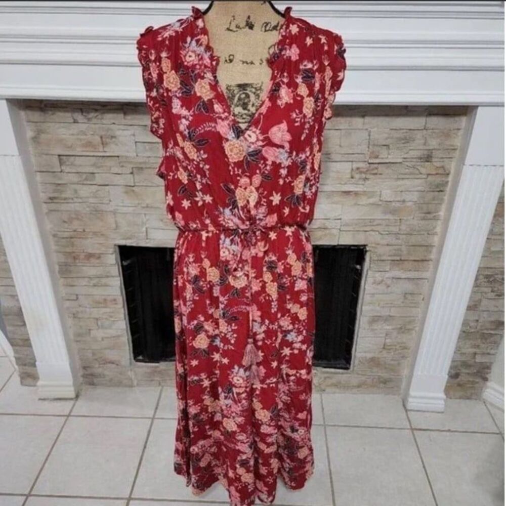 Davina Red Floral Dress Sundress